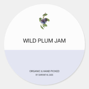 Custom Plum Jam & Preserve Jar Labels for Pantry