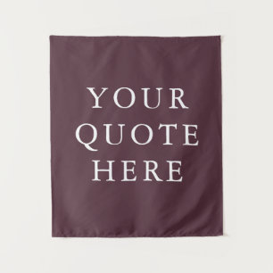 Custom Plum Purple Personalized Your Quote Wall Tapestry