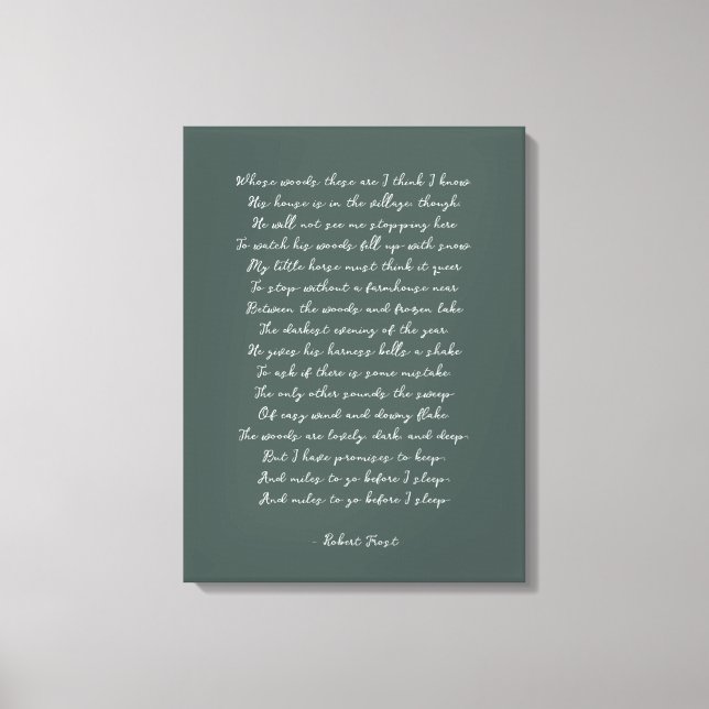 Custom Poem Print on Canvas  (Front)