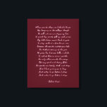 Custom Poem Print on Canvas<br><div class="desc">Add your favourite poem or verse to this high quality gallery wrap canvas. Customize the text,  font and size to make a memorable gift for yourself or loved one to admire and be inspired for years to come.</div>