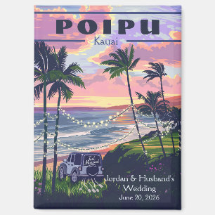 Custom Poipu Kauai Wedding  2 Magnet