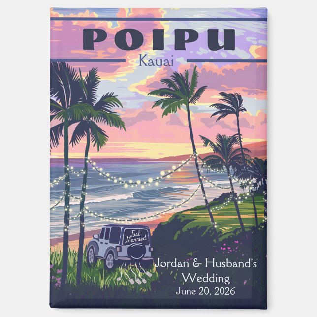 Custom Poipu Kauai Wedding  2 Magnet (Front)