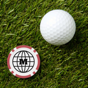 Custom poker chip golf ball markers with map logo