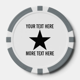 Custom poker chip golf ball markers with star logo