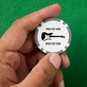 Custom poker chip golf with electric guitar logo