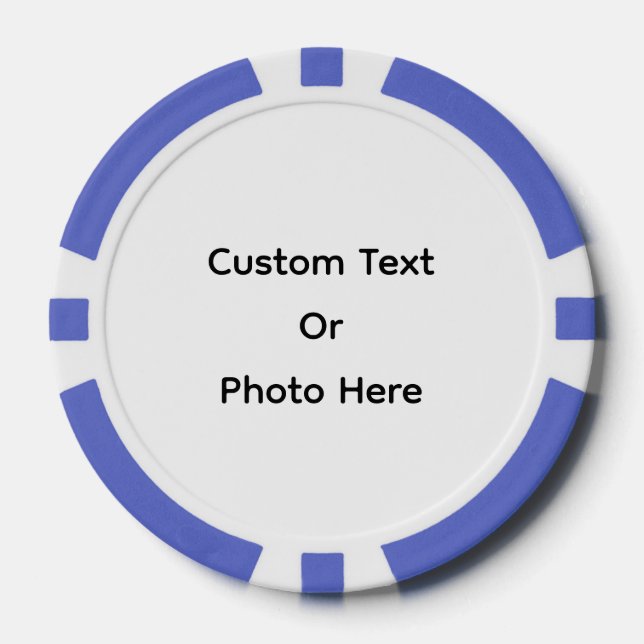 Custom Poker Chips, Blue Striped Edge Chips (Front)