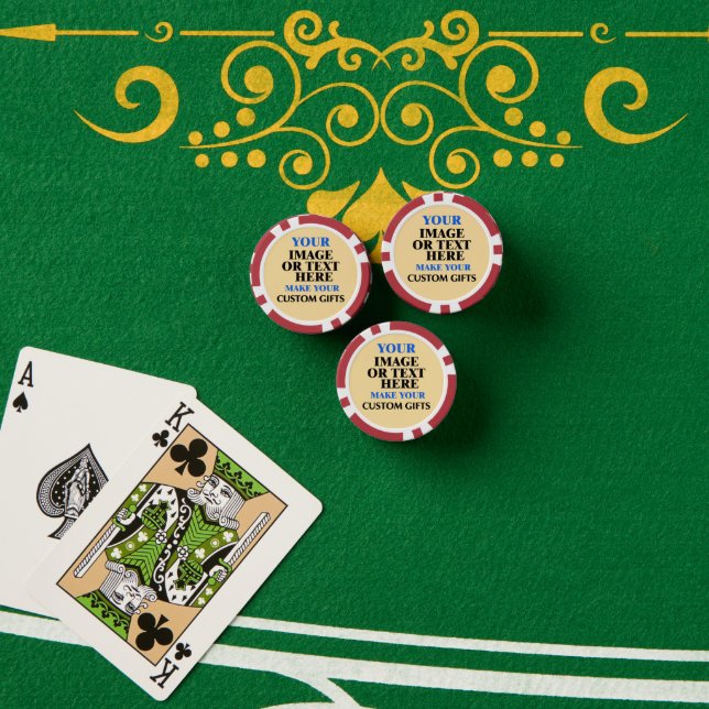 Custom Poker Chips, Personalized Casino Game Gift Chips (Poker Table (Stack))