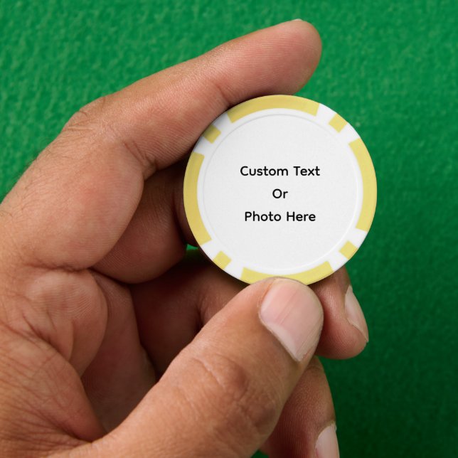 Custom Poker Chips, Yellow Striped Edge Chips (Hand)