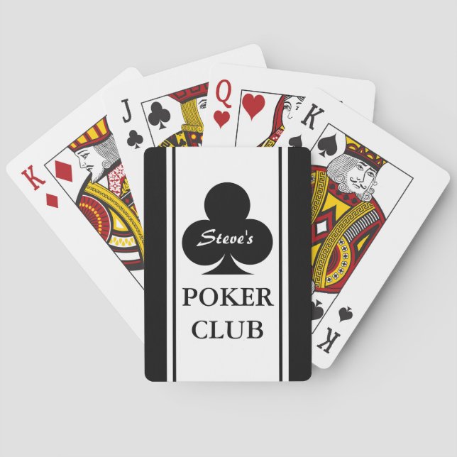 Custom poker playing cards with black clubs design (Back)