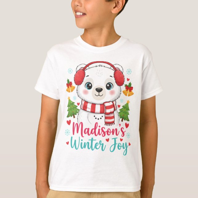 Custom Polar Bear Winter T-Shirt (Front)