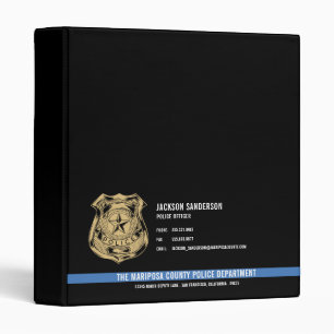 Custom Police Department Law Enforcement Logo Binder