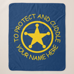 Custom police law enforcement to protect & cuddle sherpa blanket