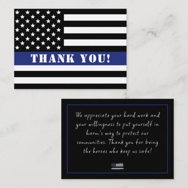 Custom Police Officer Law Enforcement Appreciation Card (Front/Back)