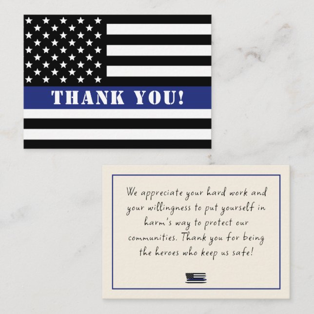 Custom Police Officer Law Enforcement Appreciation Card (Front/Back)
