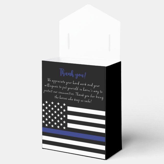 Custom Police Officer Law Enforcement Appreciation Favor Box (Opened)