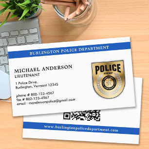 Custom Police Officer Law Enforcement Logo QR Code Business Card