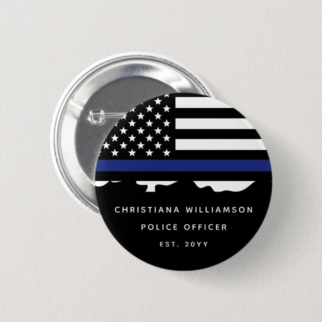 Custom Police Officer Police Academy Graduation  2 Inch Round Button (Front & Back)