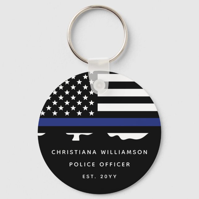 Custom Police Officer Police Academy Graduation  Keychain (Front)
