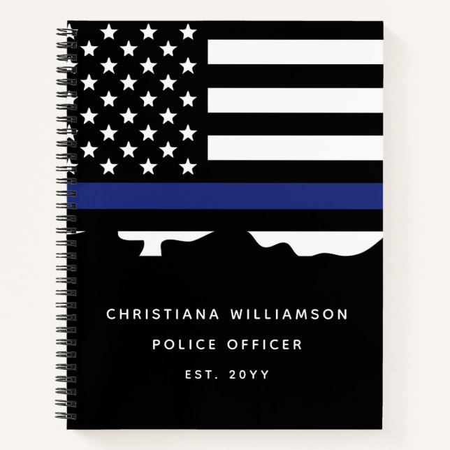 Custom Police Officer Police Academy Graduation  Notebook (Front)