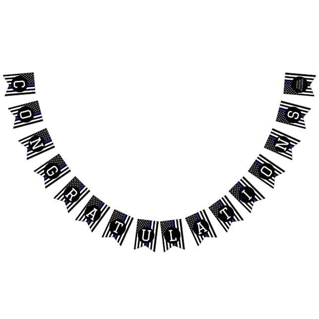 Custom Police Officer Thin Blue Line Congrats Bunting Flags (All)