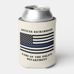 Custom Police Officer Thin Blue Line Police Can Cooler