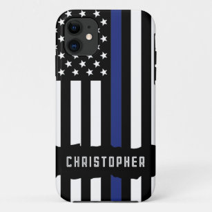 Custom Police Officer Thin Blue Line Police Case-Mate iPhone Case
