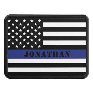 Custom Police Officer Thin Blue Line Police Dept. Trailer Hitch Cover