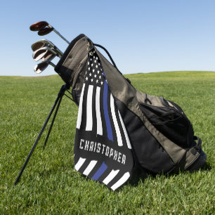 Custom Police Officer Thin Blue Line Police Golf Towel