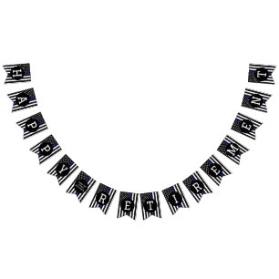 Custom Police Officer Thin Blue Line Retirement  Bunting Flags