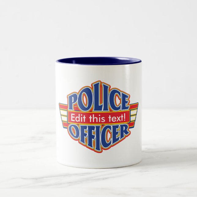 Custom Police Officer Two-Tone Coffee Mug (Center)