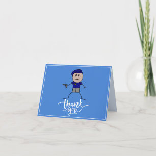 Custom Policeman With Gun Thank You Card