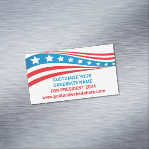 Custom Political Campaign 2024 American Flag Magnetic Business Card