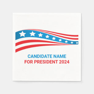 Custom Political Campaign American Flag Election Napkin