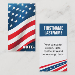 Custom Political Campaign Template Business Card