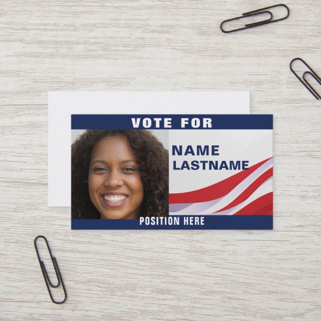 Custom Political Campaign Template Business Card (Front/Back In Situ)