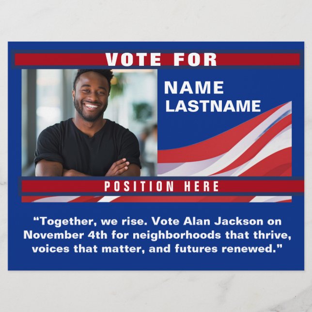 Custom Politics Campaign Template Flyer (Front)