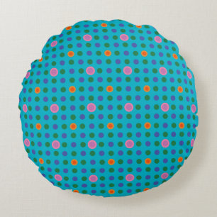 Custom Polka Dots Fish in the Sea Round Pillow