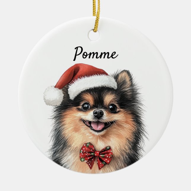 Custom Pomeranian Dog  Ceramic Ornament (Front)