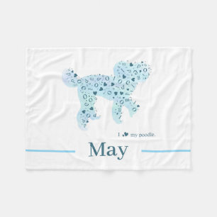 Custom Poodle   Cozy Dog Mom Fleece Gift Blanket