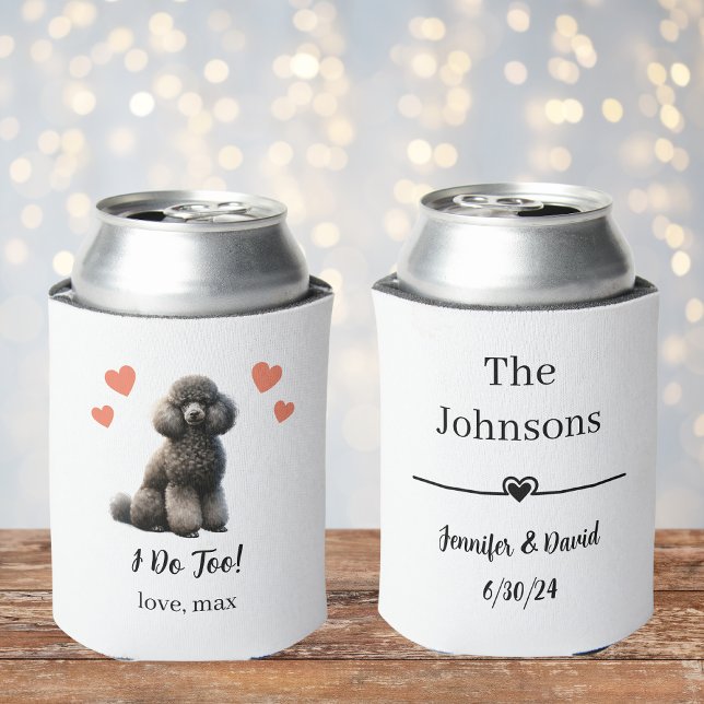 Custom Poodle Pet Wedding Can Cooler (Creator Uploaded)