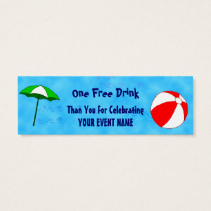 Custom Pool Party Event Drink Ticket