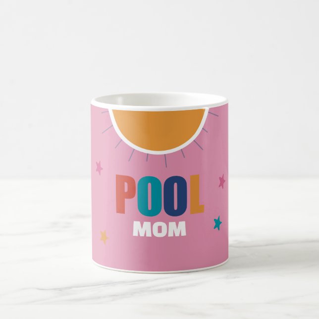 Custom pool swimming typography modern cute mom coffee mug (Center)