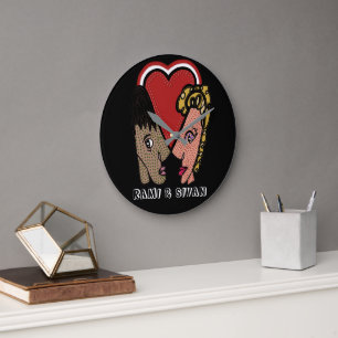Custom Pop Art Couple Wall Clock - 2 Names