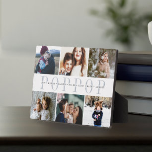 Custom Poppop Grandchildren Photo Collage Plaque