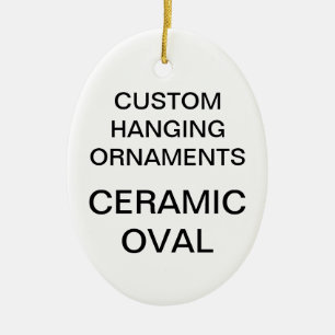 Custom Porcelain Oval Christmas Tree Ornament