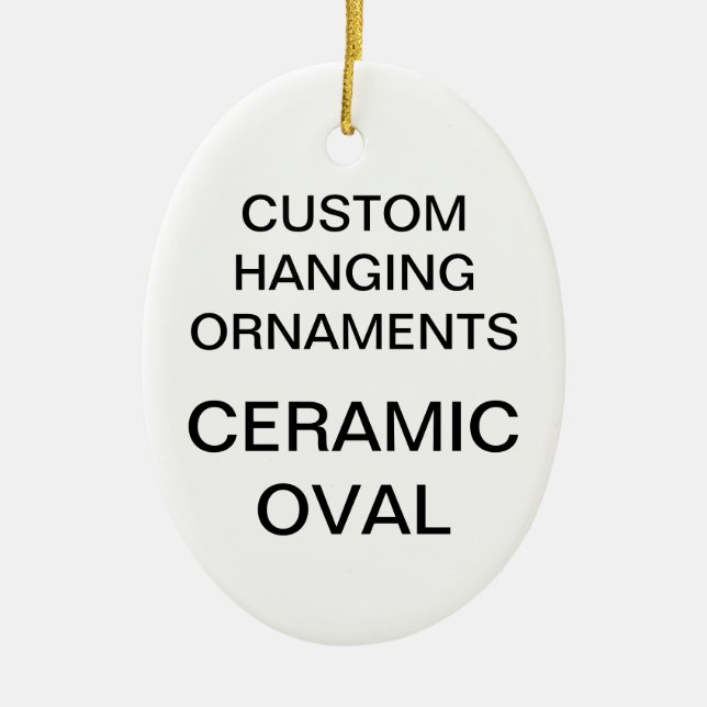 Custom Porcelain Oval Christmas Tree Ornament (Front)