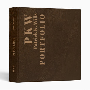 Custom Portfolio Binder with image of leather