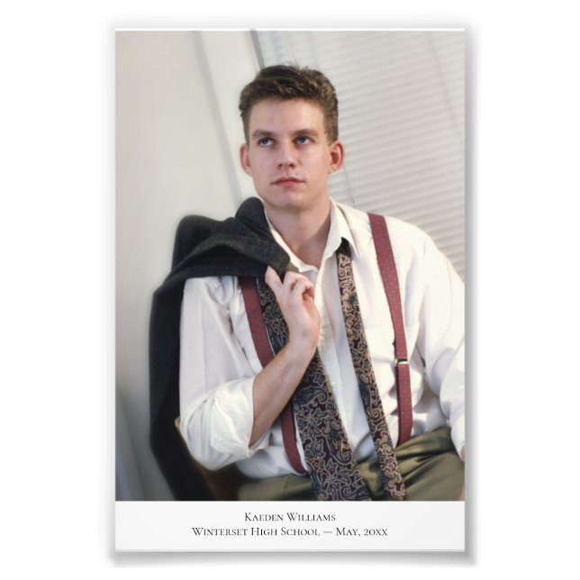 Custom Portrait Caption 2 Photo Enlargement Print (Front)