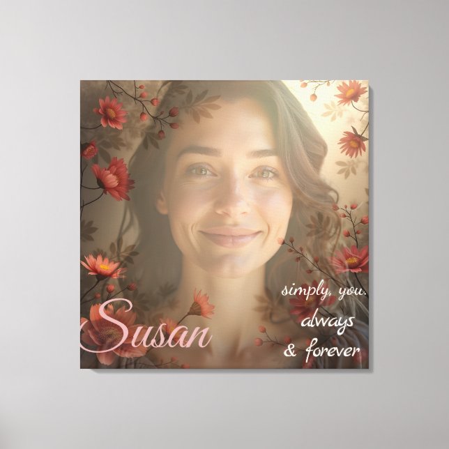 Custom Portrait for Her – Personalized Photo Gift Canvas Print (Front)