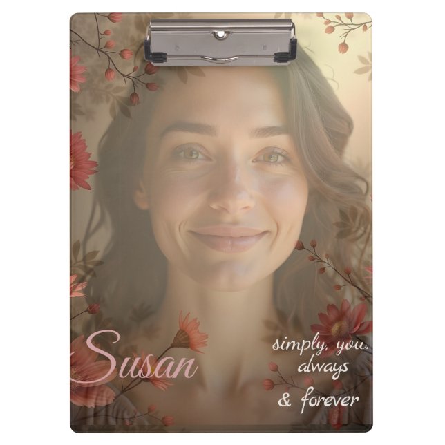 Custom Portrait for Her – Personalized Photo Gift Clipboard (Front)